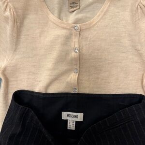 Vintage MOSCHINO Skirt + Vertical Design & Allbirds tops - size S